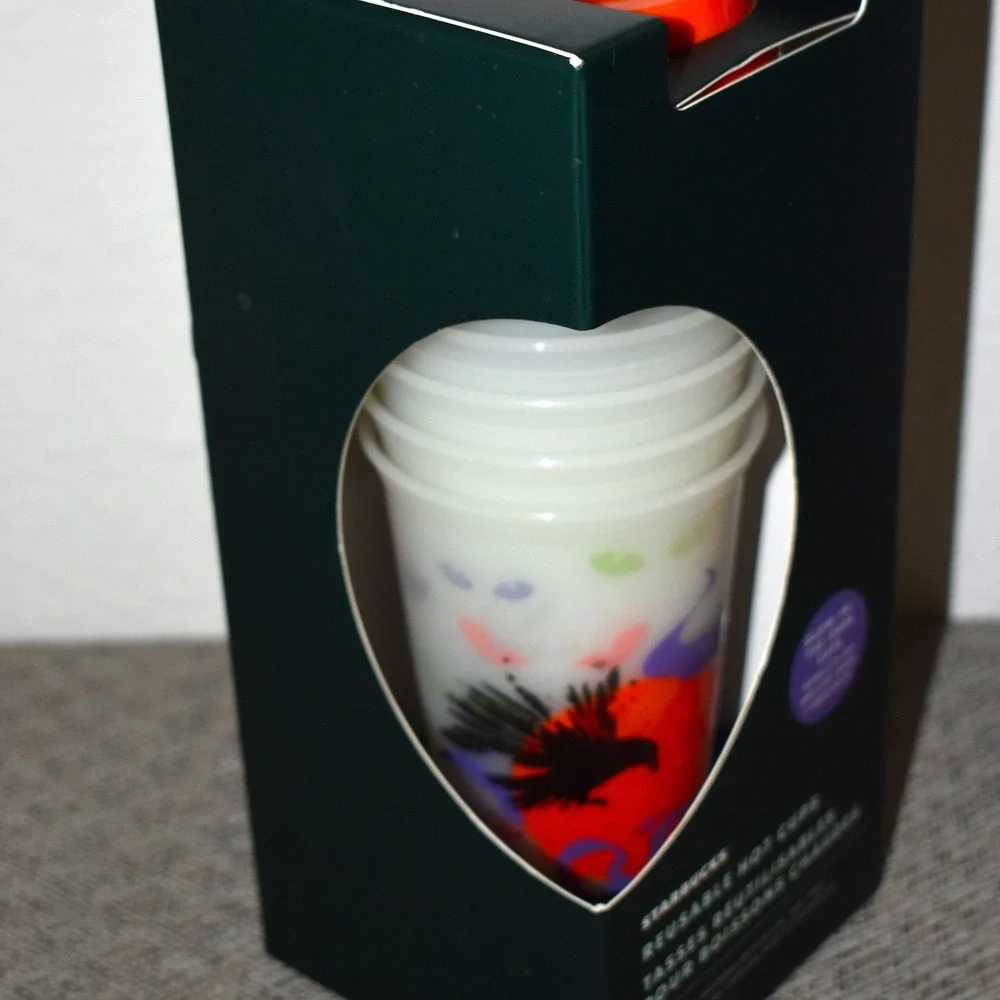 Starbucks Reusable Hot Cups 16oz Multi New Halloween 2022 Glow In Dark 6pk
